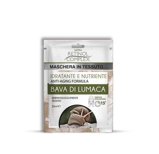 Retinol complex 3pz maschera viso in tessuto alla bava di lumaca 25ml