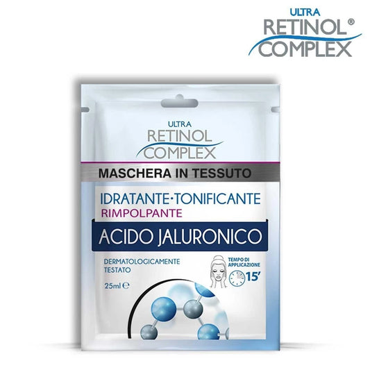 Retinol complex 3pz 25ml maschera tessuto viso acido ialuronico crema